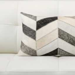 Patchwork Cowhide Cushion - 30 X 50 cm Lumbar Pillow - thumbnail 4