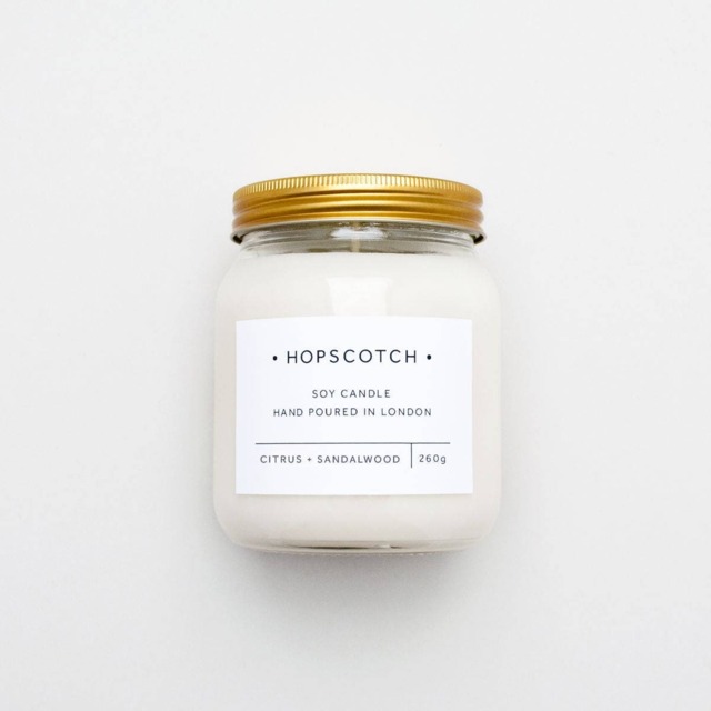 Citrus + Sandalwood Scented Candle Hopscotch Soy Perfect Gift For Her, Wedding Gift, Mum, Thank You - image 1