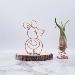 Wire Corgi Sculpture, Custom Dog Name, Desk Decor - thumbnail 2