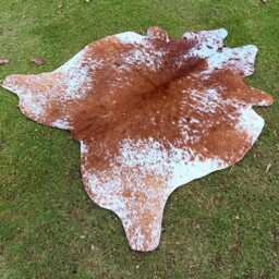 Brown & White Cowhide Rugs-Genuine Speckled Cow Rug-Natural Hair On Hide Area Rug For Living Room-Western Decor-Large Animal Skin - thumbnail 2
