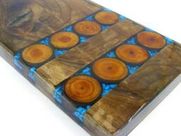 3D Walnut & Cherry Wood Wall Art Epoxy Resin Decoration
