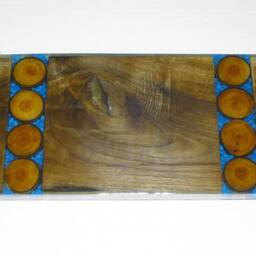 3D Walnut & Cherry Wood Wall Art Epoxy Resin Decoration - thumbnail 4