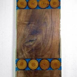 3D Walnut & Cherry Wood Wall Art Epoxy Resin Decoration - thumbnail 3