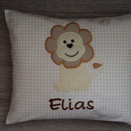 Pillow Lion, Lion Pillow, Name Pillow With Name, Baptism Birth Handmade - thumbnail 3