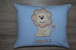 Pillow Lion, Lion Pillow, Name Pillow With Name, Baptism Birth Handmade - thumbnail 1