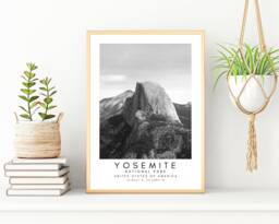 Yosemite National Park Print Black & White Landscape Wall Art - thumbnail 1
