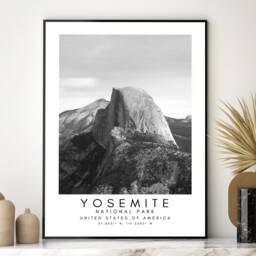 Yosemite National Park Print Black & White Landscape Wall Art - thumbnail 3