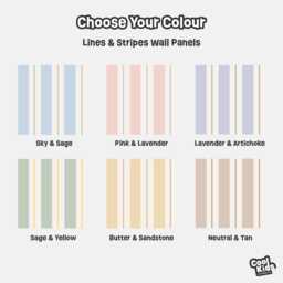 Lines & Stripes Wall Panels, Gender Neutral Decor, Nursery Room Art, Playroom Decal, Half Stickers, Peel Stick - thumbnail 4
