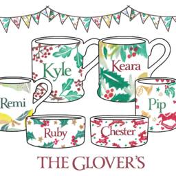 Christmas - New Style Emma Bridgewater Inspired Mug Digital Hand Drawing Print A5/A4 A3 Home Gifts, Wall Decor - thumbnail 2