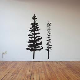 Pine Tree Wall Decals - Vinyl Art Stickers, Living Room Decor - thumbnail 1