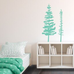 Pine Tree Wall Decals - Vinyl Art Stickers, Living Room Decor - thumbnail 2