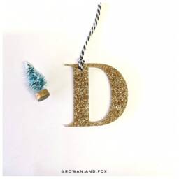 Glitter Christmas Ornament/Glitter Xmas Alphabet Decoration Decor/Glitter Xmas - thumbnail 3