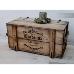 "Chest, Wooden Box, Cargo Bench, Coffee Table ""Bordeaux" - thumbnail 1