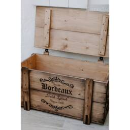 "Chest, Wooden Box, Cargo Bench, Coffee Table ""Bordeaux" - thumbnail 4