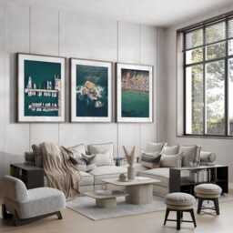 Italy Set Of 3 , Italy Wall Art Print, Modern Minimalist Poster, City , Home Decor, Beach Print Coast Travel Decor - thumbnail 2