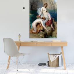 Herbert James Draper, By Summer Seas, British Artist , Wall Hangings, Wall Art, Canvas Print Art Framed - thumbnail 2