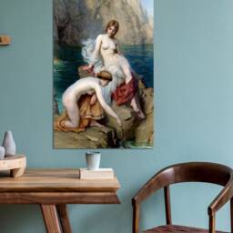Herbert James Draper, By Summer Seas, British Artist , Wall Hangings, Wall Art, Canvas Print Art Framed - thumbnail 3