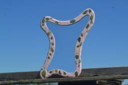 Real Leaves Frame Mirror, Pink Wavy Irregular Unusual Modern Mirrors, Wall Asymetrical Mirror - thumbnail 1