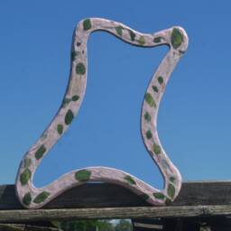 Real Leaves Frame Mirror, Pink Wavy Irregular Unusual Modern Mirrors, Wall Asymetrical Mirror - thumbnail 2