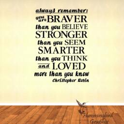 Braver Than You Believe Vinyl Wall Decal Inspirational Quote - thumbnail 2