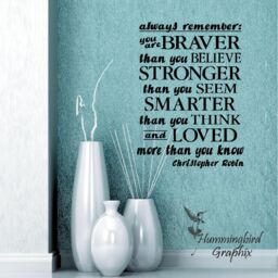Braver Than You Believe Vinyl Wall Decal Inspirational Quote - thumbnail 1