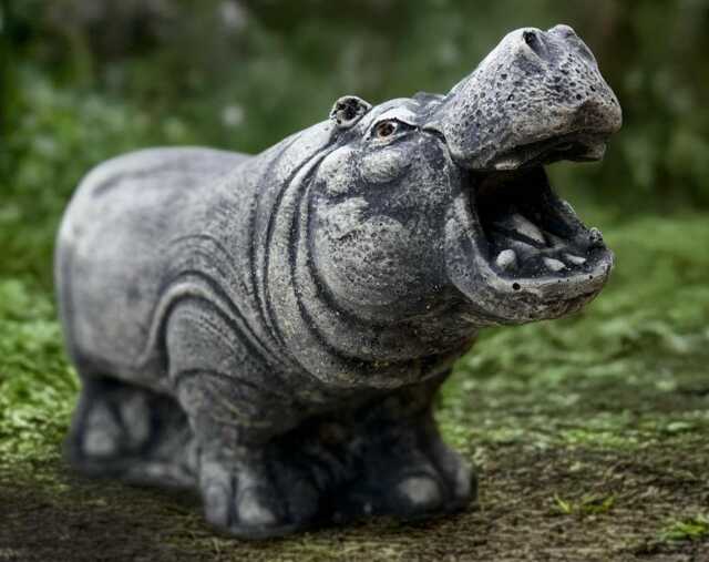 Outdoor Hippo Figurine Concrete Hippopotamus Sculpture Garden Statue Stone Wild Animal Ornament Handmade Decoration Hippo Lover Gift - image 1