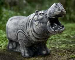 Outdoor Hippo Figurine Concrete Hippopotamus Sculpture Garden Statue Stone Wild Animal Ornament Handmade Decoration Hippo Lover Gift - thumbnail 1