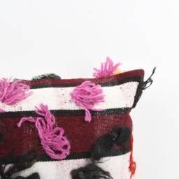 Handwoven Turkish Kilim Pillow Bohemian Lumbar Cushion, 16x24 Inch - thumbnail 3