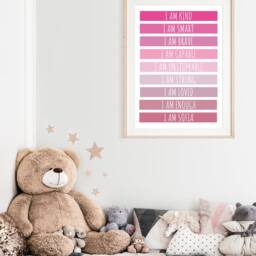 Girls Bedroom Prints, Nursery Positive Affirmation Print, Self Love, Teenagers Wall Art, Playroom Art - thumbnail 2