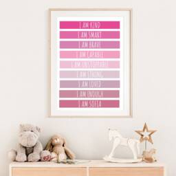 Girls Bedroom Prints, Nursery Positive Affirmation Print, Self Love, Teenagers Wall Art, Playroom Art - thumbnail 3