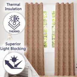 Ancient Egyptian Hieroglyphic Style Seamless Pattern Readymade Eyelet Ring Top Thermal 100% Blackout Curtains - thumbnail 3