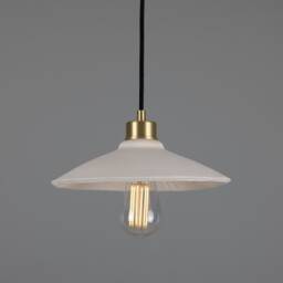 Pyrus Organic Ceramic Pendant Light Matte White Striped 11 - thumbnail 1
