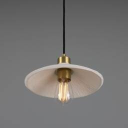 Pyrus Organic Ceramic Pendant Light Matte White Striped 11 - thumbnail 2