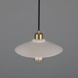 Pyrus Organic Ceramic Pendant Light Matte White Striped 11 - thumbnail 3
