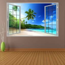 Tropical Beach Palm Tree Wall Decal Sticker Mural Poster Print Art Home Office Decor Hm3 - thumbnail 2