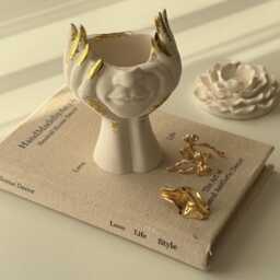 statue Vase Decor Jesmonite - Handmade Decorative Table Ornament Neutral Home Gift Unique Self-Decor Accent - thumbnail 3