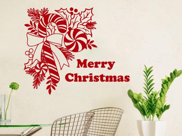 Wall Decals Merry Christmas Sweets Decoration Decal Vinyl Sticker Home Art Bedroom Decor Murals Ms683 - image 1