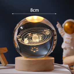 Personalized 3D Galaxy Crystal Ball Night Light, Custom Solar System Light, Planet Glass Globe Lamp, Crystal Lamp, Astronomy Memorial Gift - thumbnail 4