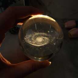 Personalized 3D Galaxy Crystal Ball Night Light, Custom Solar System Light, Planet Glass Globe Lamp, Crystal Lamp, Astronomy Memorial Gift - thumbnail 3