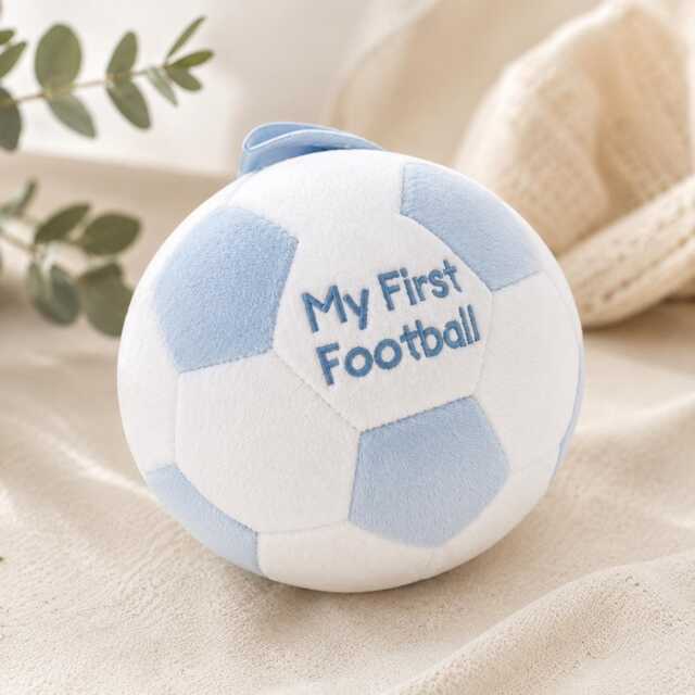 Football Baby Gift - Newborn Rattle Shower New Boy Fan Present First Toy - image 1