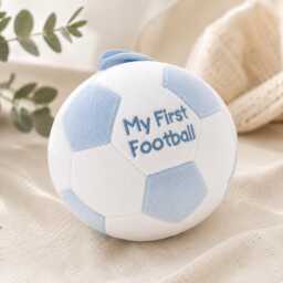 Football Baby Gift - Newborn Rattle Shower New Boy Fan Present First Toy - thumbnail 1
