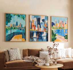 Set Of 3 Minneapolis Posters, Minnesota Travel Prints, City Skyline Wall Art Sets, Urban Landscape Poster Decor, Midwest Print Gift - thumbnail 1
