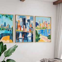 Set Of 3 Minneapolis Posters, Minnesota Travel Prints, City Skyline Wall Art Sets, Urban Landscape Poster Decor, Midwest Print Gift - thumbnail 3