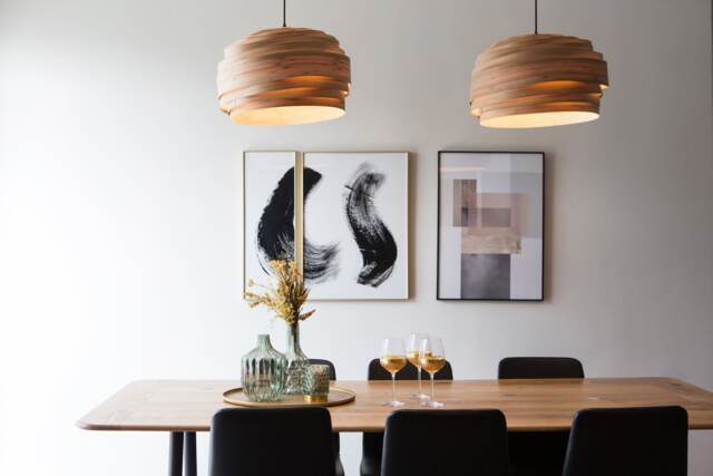Wood Pendant Lighting Decorative Lampshade - Handmade Chandelier For Kitchen-And-Dining Staircase Lights Fixture Light Cloud - image 1