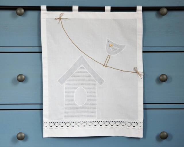 Spring Valance Suspenders, White Shabby Chic Curtain, Height & Width To Choose From - image 1
