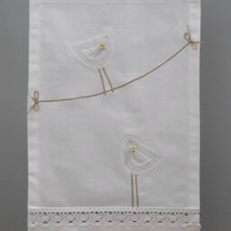 Spring Valance Suspenders, White Shabby Chic Curtain, Height & Width To Choose From - thumbnail 2