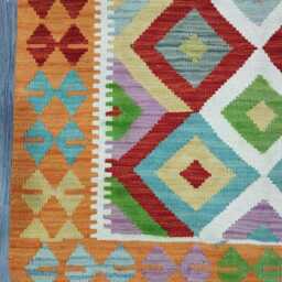 Kilim Rug Multicolour, Handmade Artisan Afghan Turkish Scandinavian Navajo Bohemian Flatweave Wool Multicolour 122x89 cm - thumbnail 4