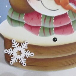 Snowman & Bird Wood Snow Globe Wall Hanging - thumbnail 3