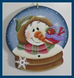 Snowman & Bird Wood Snow Globe Wall Hanging - thumbnail 1