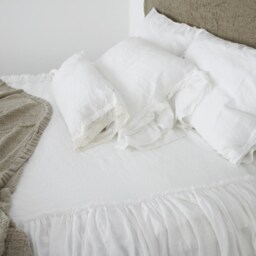 Linen Coverlet Dust Ruffle .ruffled Linen Bedspread, Ruffle. Washed & Softened. Made By Mooshop.34 - thumbnail 4